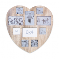 Shabby Chic Heart Shape Wooden Multi Frame For Collage Style Display
